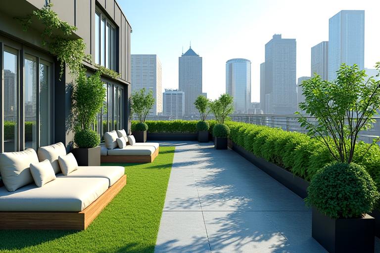 Commercial Rooftop Garden 3D Design